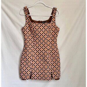 MOD all over floral sleeveless mini dress 1970’s boho
